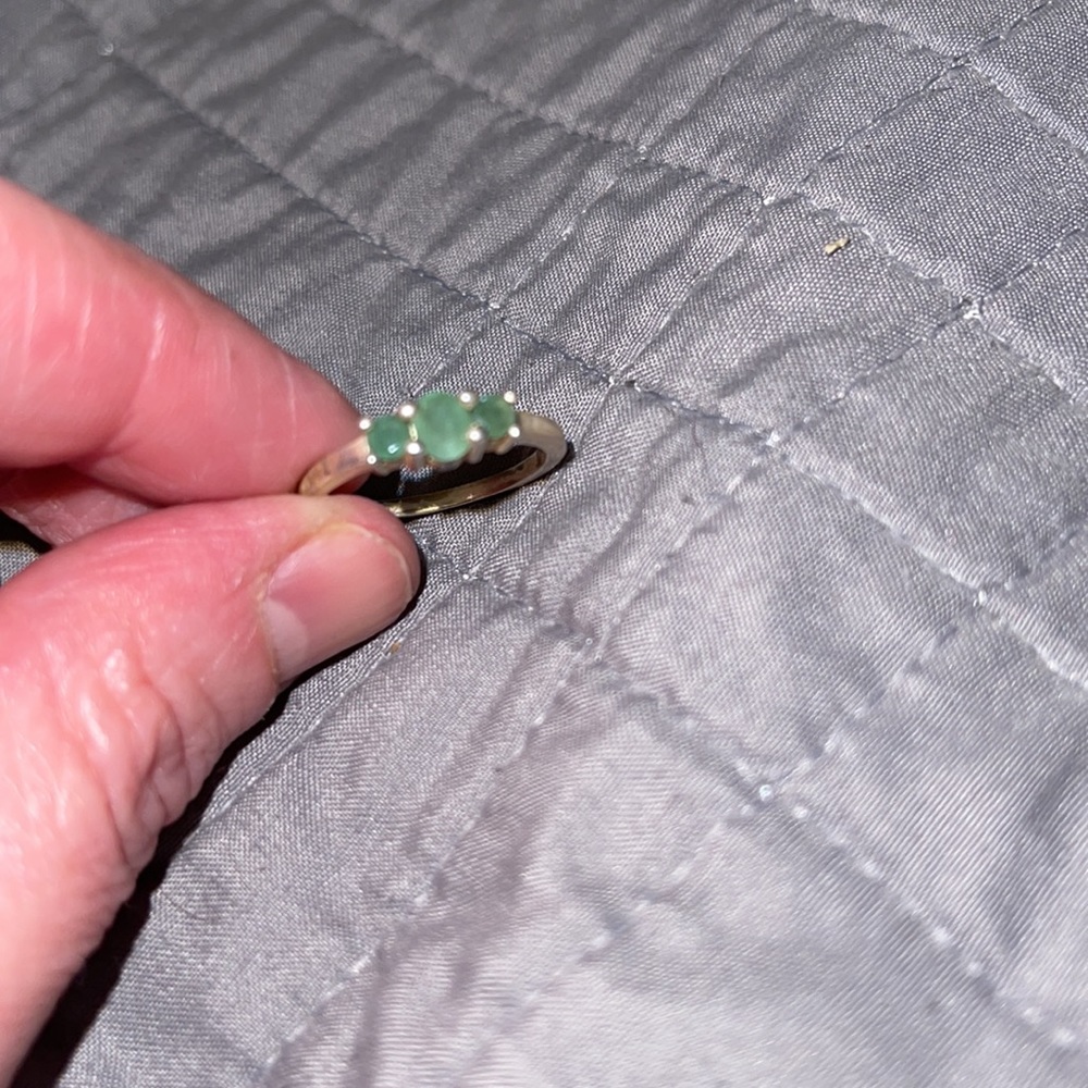 Emerald Three Stone Ring